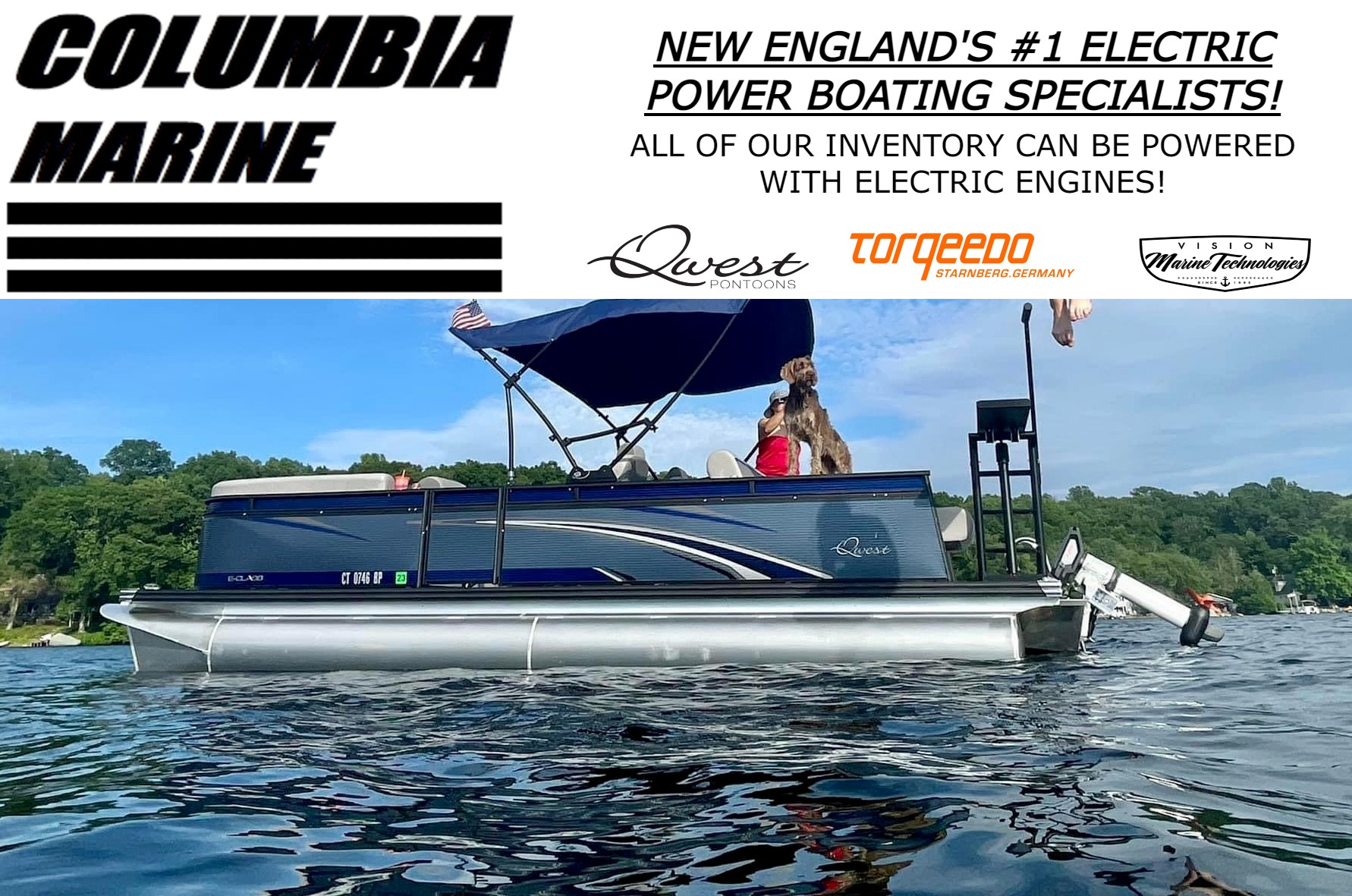 Electric Pontoon Boats Columbia Marine Connecticut